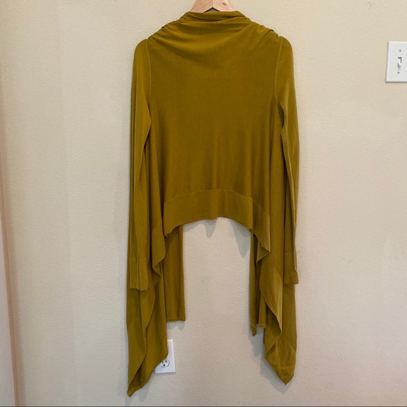 BCBGMaxAzria Mustard Yellow Asymmetrical Cardigan - Picture 4 of 9